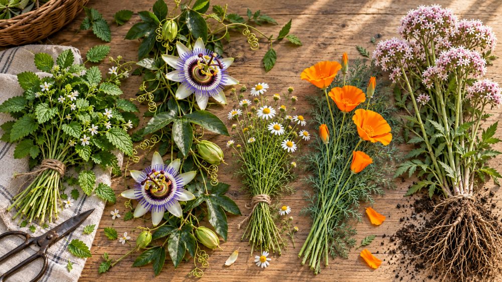 Valerijana, matičnjak, pasiflora, kalifornijski mak i kamilica